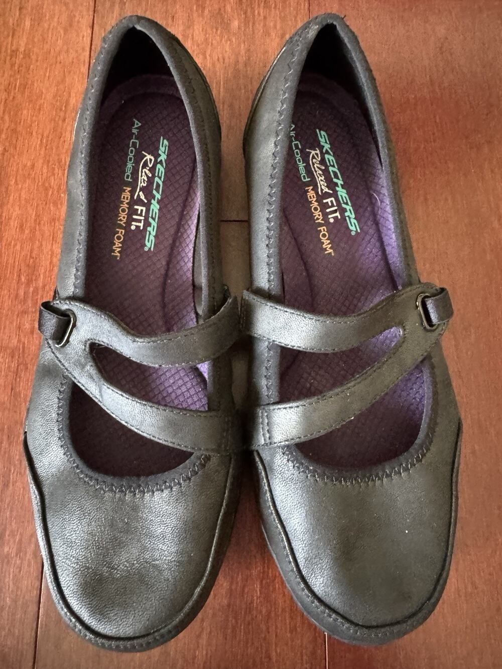 Skechers Women Shoes Relaxed Fit Mary Janes Cooled Memory Foam Black Size 7.5
